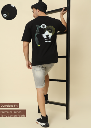 PockMAN Graphic Glory: Oversized Cotton T-Shirt for Fashion-Forward Men