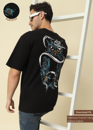 PockMAN Graphic Glory: Oversized Cotton T-Shirt for Fashion-Forward Men