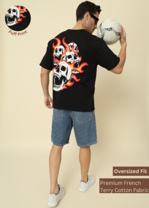 PockMAN Graphic Glory: Oversized Cotton T-Shirt for Fashion-Forward Men