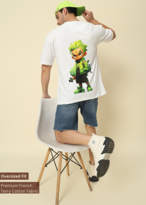 PockMAN Graphic Glory: Oversized Cotton T-Shirt for Fashion-Forward Men
