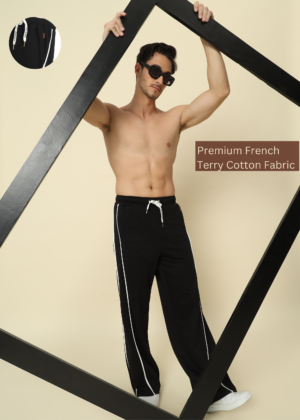 PockMAN Men Black WideLeg Jogger Pants