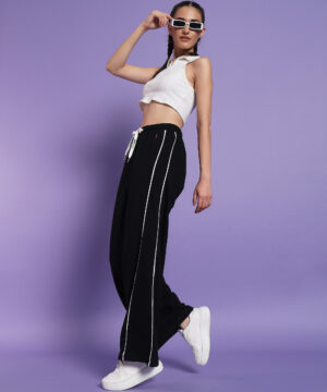 Women Cotton Terry Wide Leg Comfort Joggers