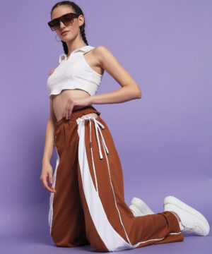Women Cotton Terry Wide Leg Comfort Joggers