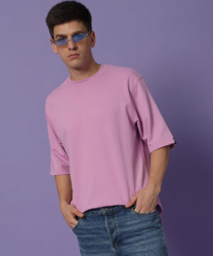 Men Pure Cotton Terry Black Oversized Tshirt
