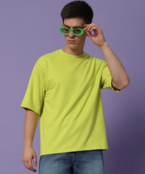 Men Pure Cotton Terry Black Oversized Tshirt
