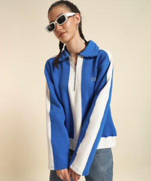 Women Stylish Straight Look Contrast Zipper Jacket