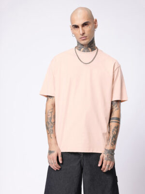 PockMAN Oversized Solid Cotton Terry Classic Rose Gold  Tee