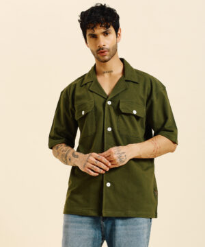 PockMAN Men Terry Cotton Knitted Half Sleeve Shirts