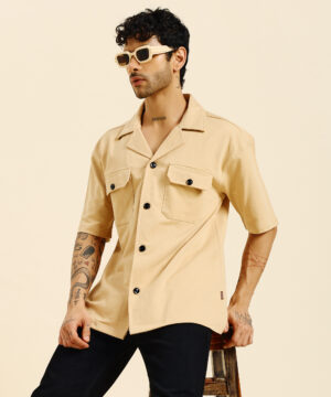 PockMAN Men Terry Cotton Knitted Half Sleeve Shirts