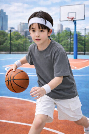 Pockman Boys Solid Pure Cotton Grey Oversized Fit T-shirt