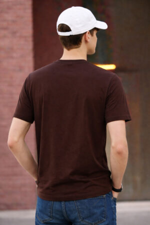 Pockman Chocolate Brown Relaxed Fit Premium Cotton T-Shirt for Men 4 4 2