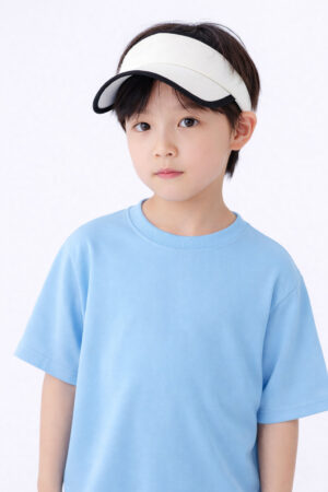 Pockman Boys Solid Pure Cotton Cloudy Blue Oversized Fit T-shirt 5 4 23